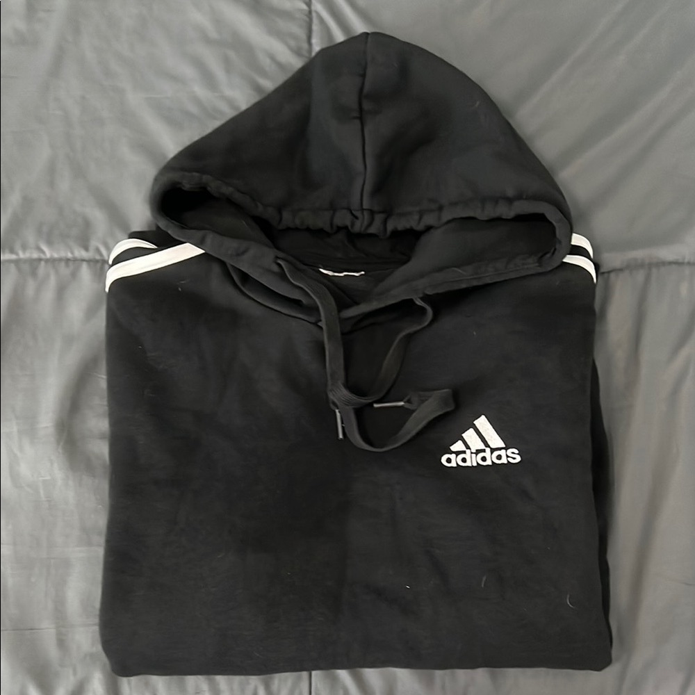 Adidas Black Fleece Hoodie *estimated size large